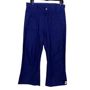 Seafarer Jean Vtg 34X26 High Rise Utility Trouser Wide Leg Dark Wash Sailor Crop